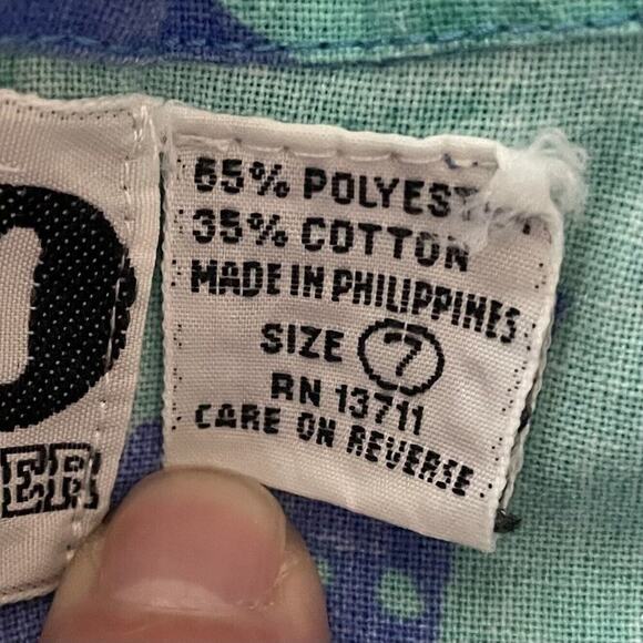 t/o Kids Blue and Green Button Down Shirt - Picture 7 of 8